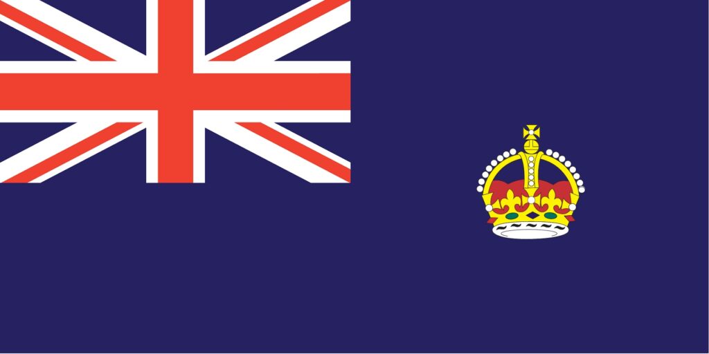 blue defaced ensign flag